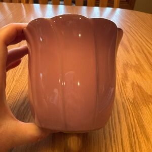 Blush Pink/Purple Ceramic Scalloped Planter